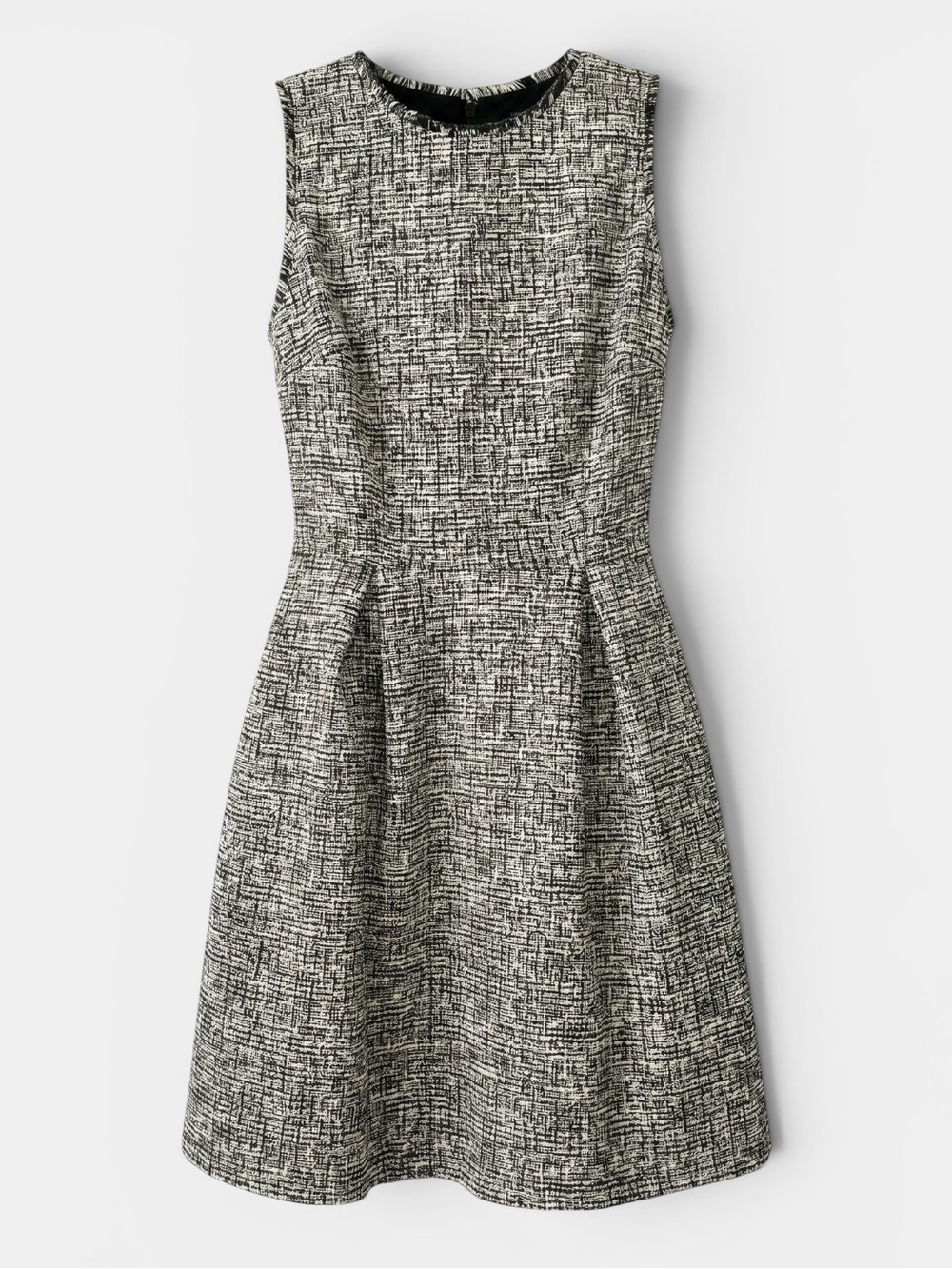 LOFT Black/White Shimmer Tweed Boucle Knit Short Dress - Size 6 (NWOT) - Picture 2 of 9